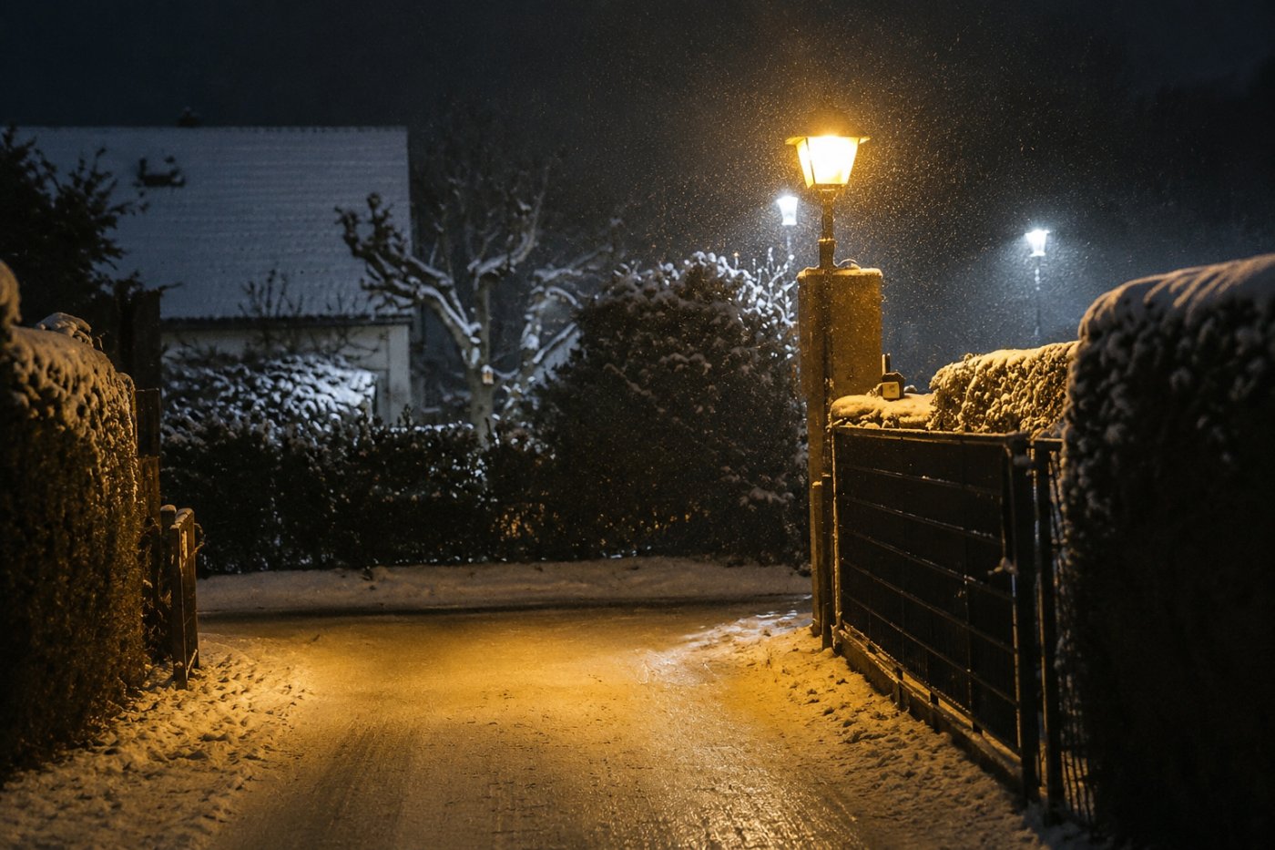Schneefall am Kolonietor